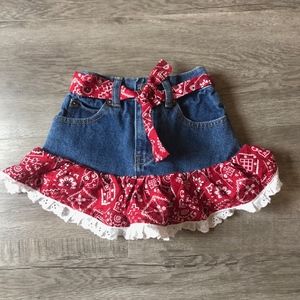 Kiddie Koral Girl's Bandana Print Ruffle Skirt